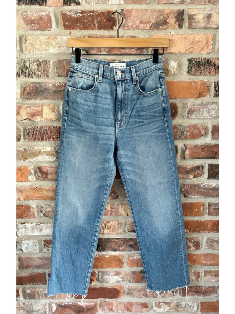 SLVRLAKE London High Rise Straight Jeans in Blue Bird, 25